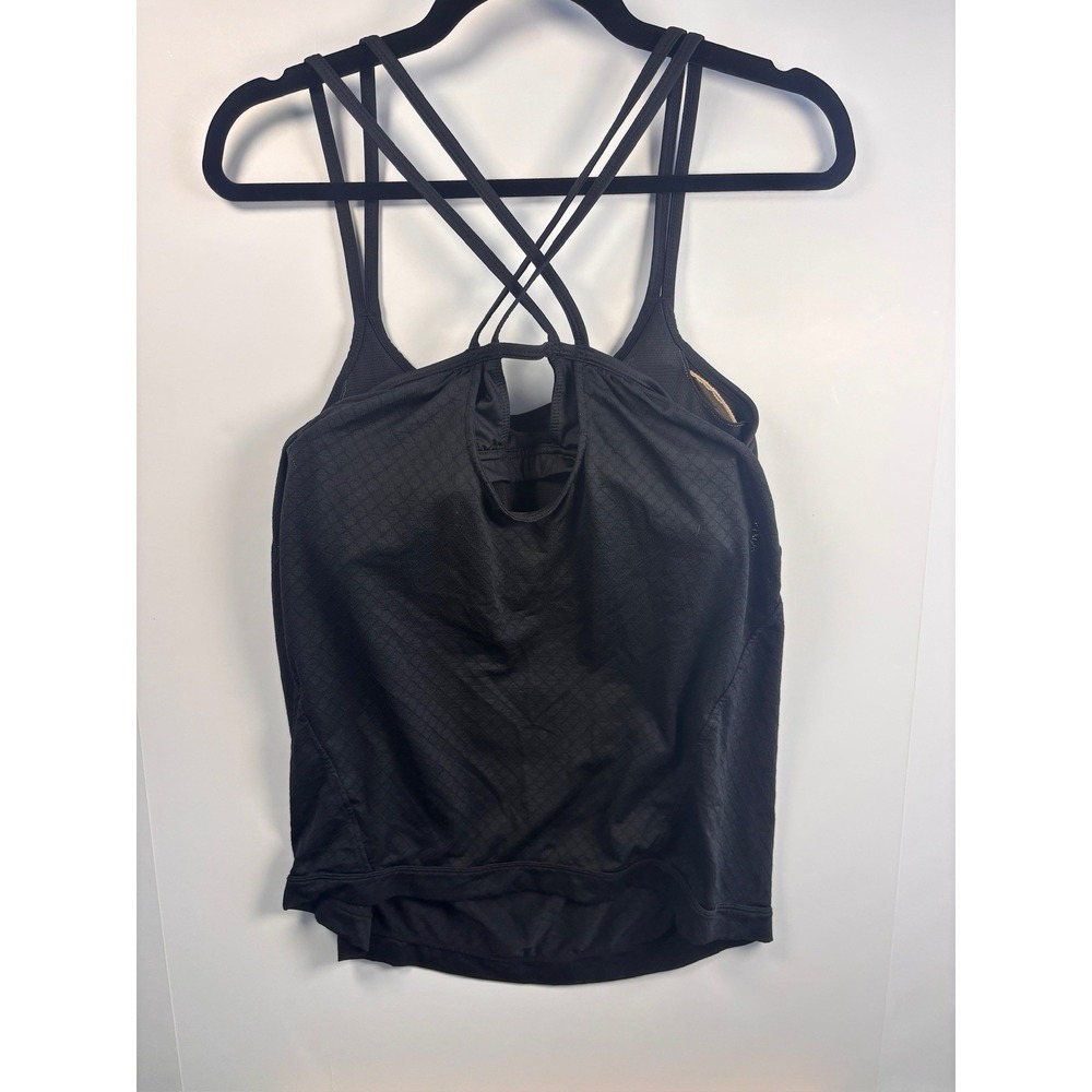 Athleta Womens(2)Bundle Strappy Back Tank Top Built-In Bra Black Gray Size L - Picture 3 of 7